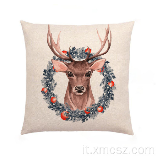 Tema newdeer carino in lino in cotone popolare cuscino